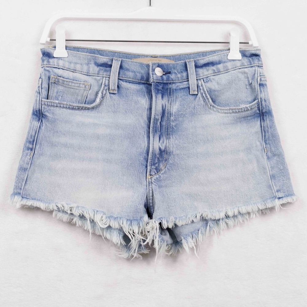JOES JEANS Light Wash Frayed Raw Hem Denim Cutoff Shorts Blue Sz 25